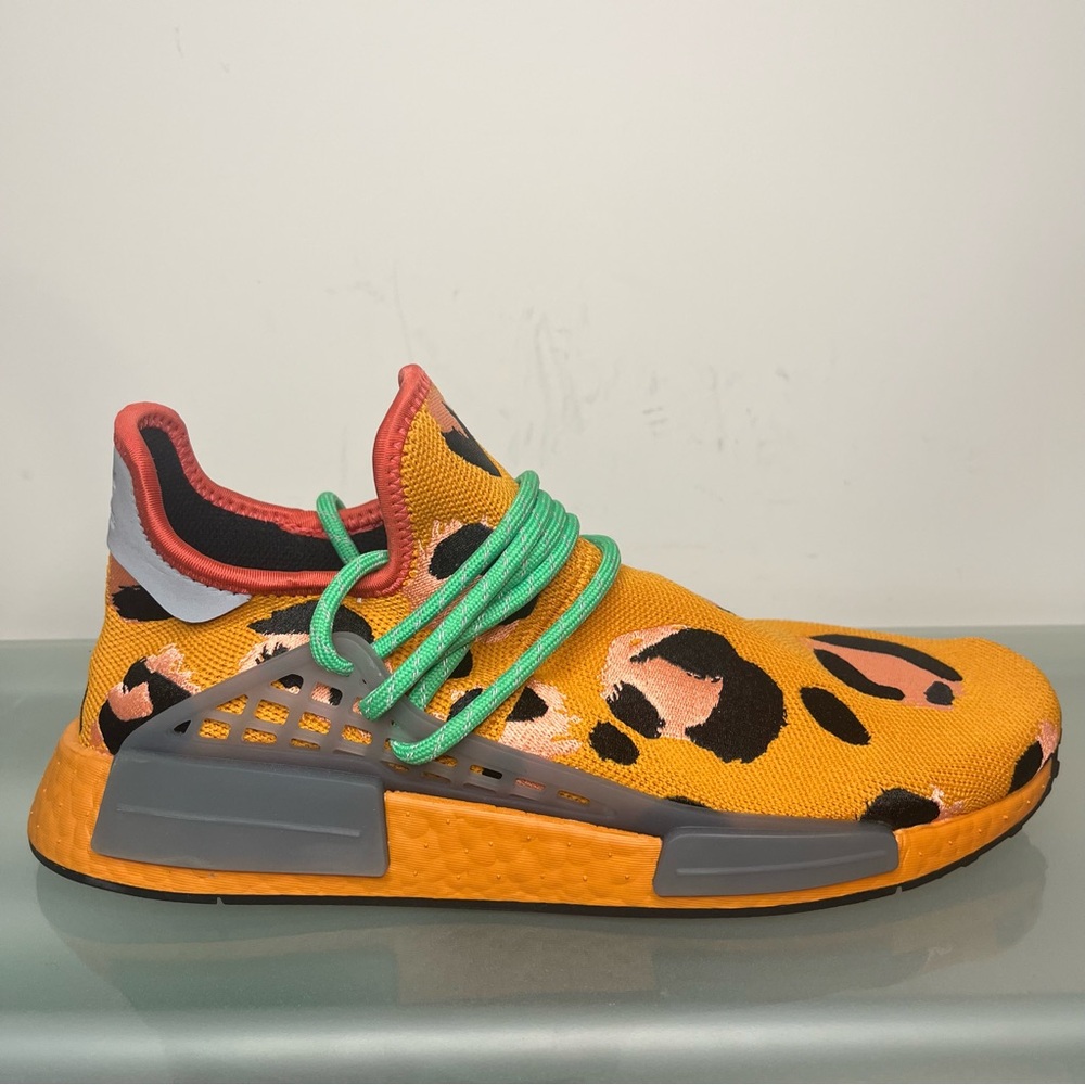 New Adidas Pharrell x NMD Human Race Animal Print Orange Black Green Men Size 10